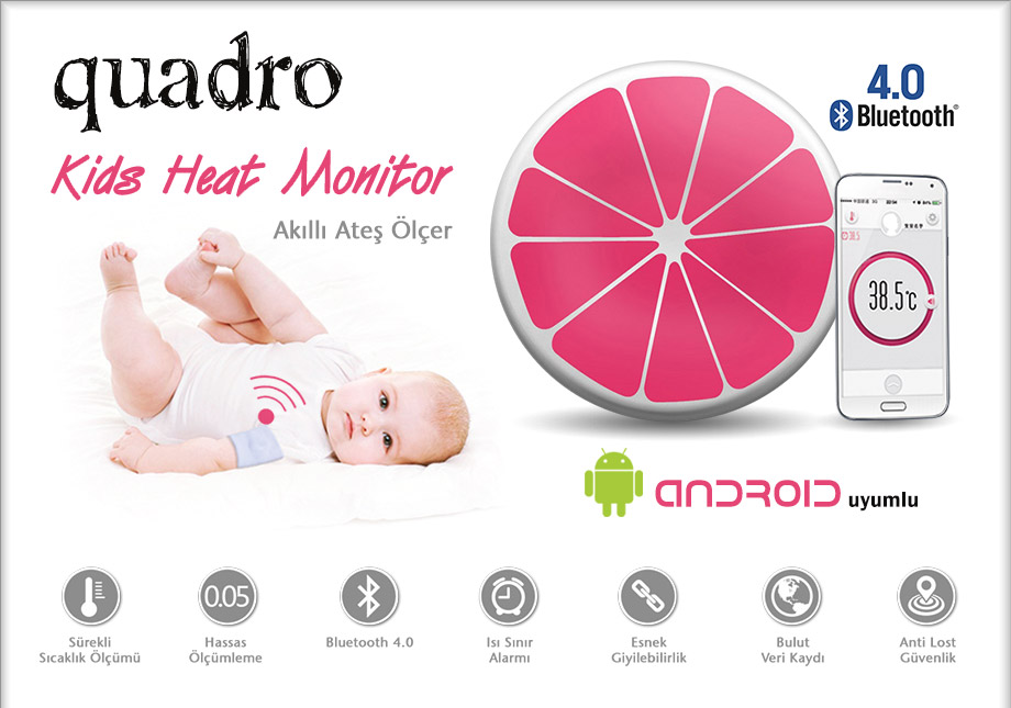 quadro, kids heat monitor, ates ölçer, diijital termometre