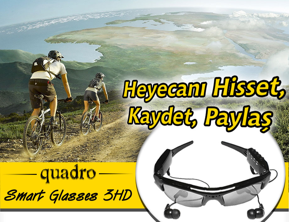 quadro, smart galsses, quadro smart glasses 3hd, akıllı gözlük, kameralı gözlük, outdor gözlük