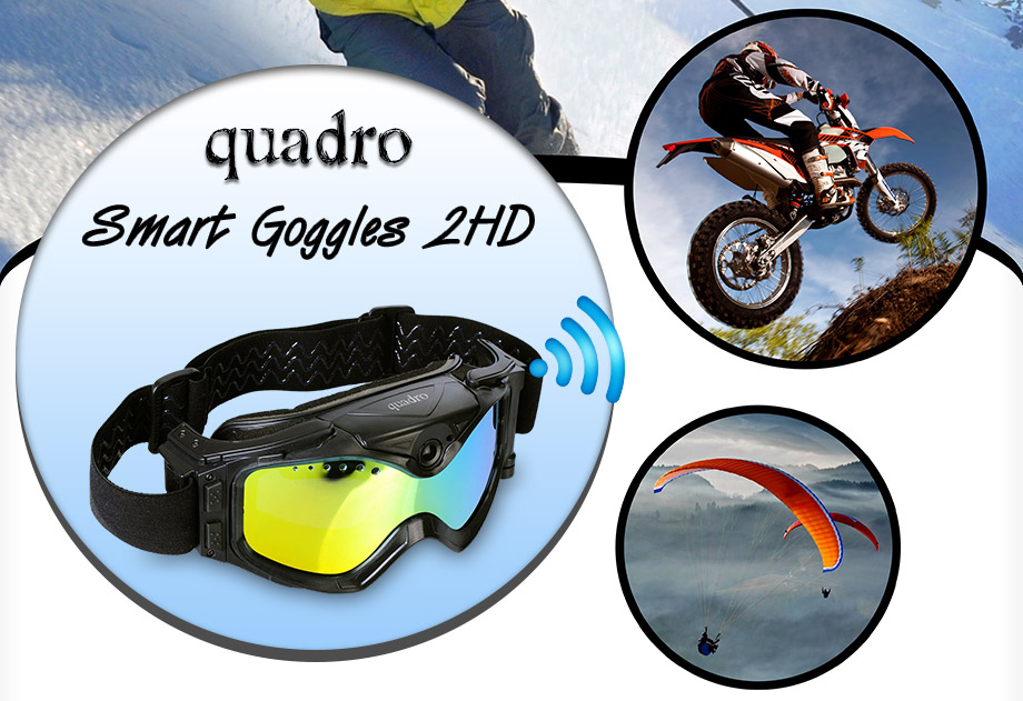 quadro, smart goggles, 2hd,  quadro smart goggles 2hd, akıllı gözlük, kameralı gözlük, outdoor gözlük, kayak gözlüğü;, wifii, wi-fi, real time