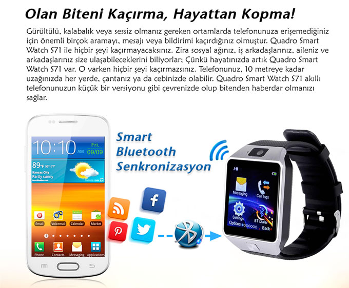 quadro yeni smart watch s71 versiyon2